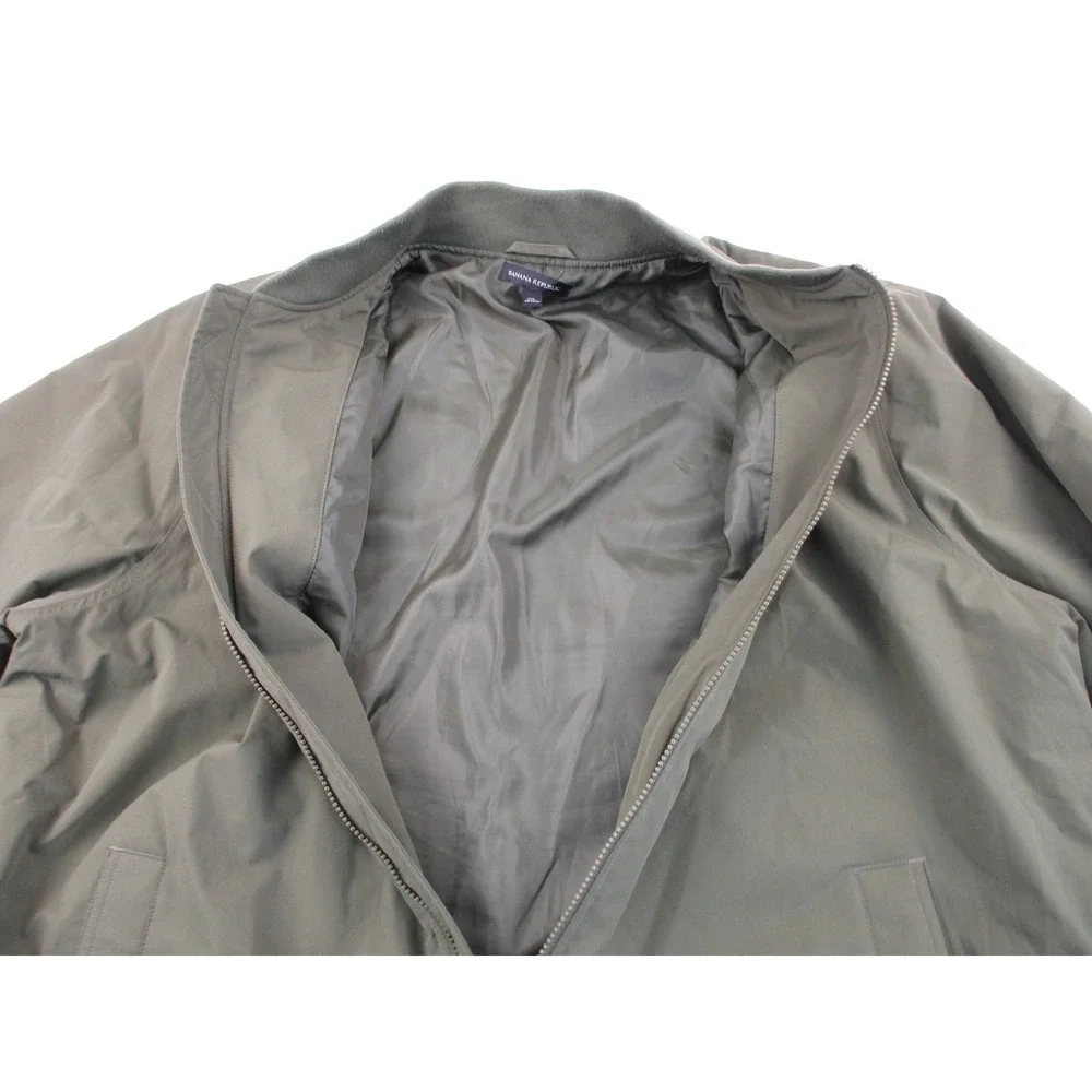 Banana Republic Bomber Jacket Mens 2XL Olive Green Full Zip Lightweight Utility